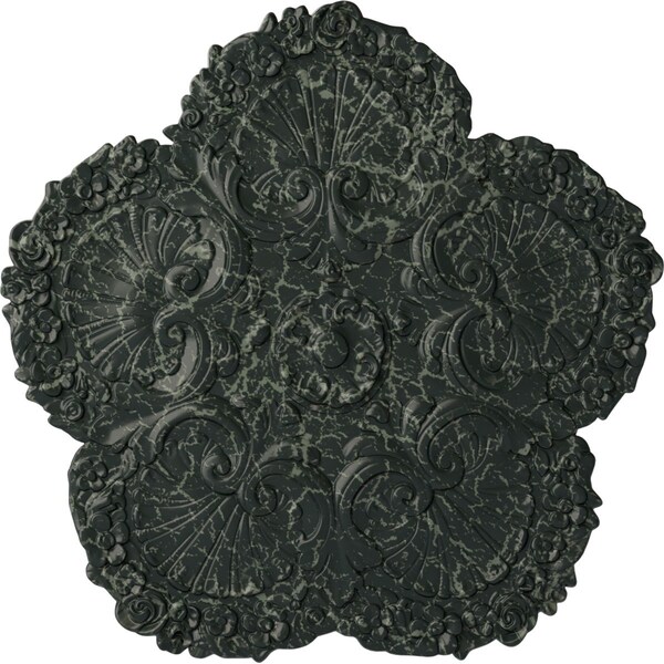 Ekena Millwork Shell Ceiling Medallion, Hand-Painted Painted Turtle Crackle, 25 5/8"OD x 1"P CM25SHPTC - main